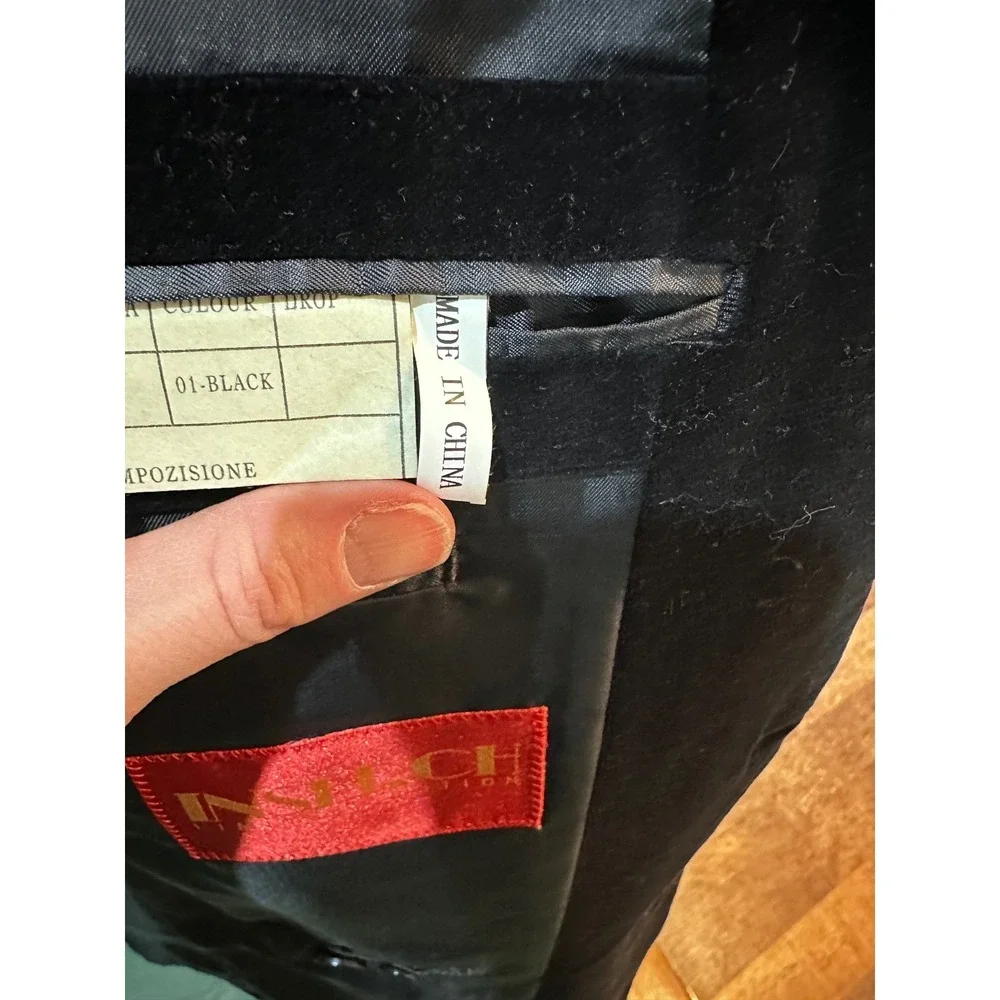 Inserch Black Velvet Blazer Men's 38R Made in Italy Limited Edition Sport Coat
